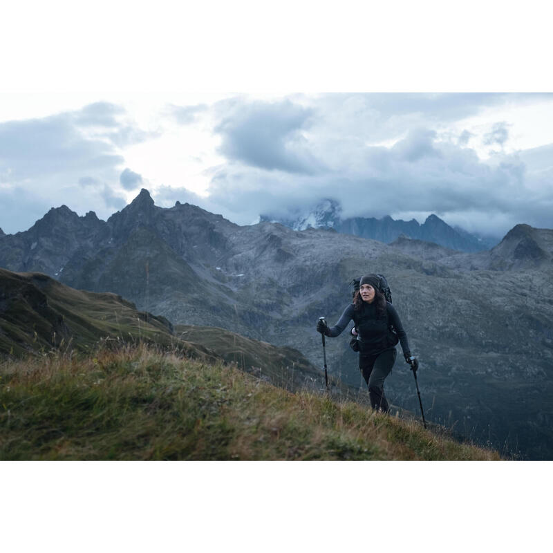 1 Wanderstock Trekking präzise Schnellverstellung Bergwandern - MT500 grau