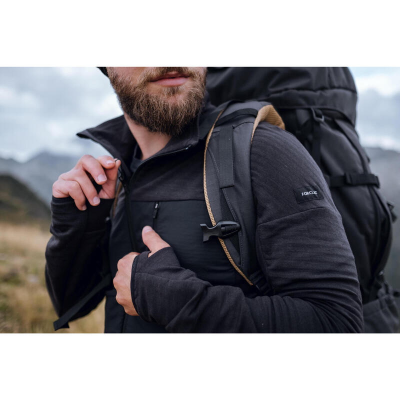 Sous-veste de trek manches longues en laine mérinos Homme - MT900