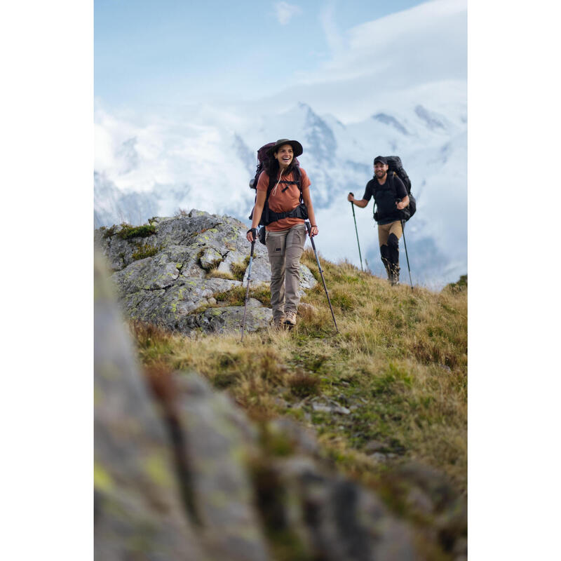 T-shirt de trekking sem costuras em lã de merino - MT900 - Mulher