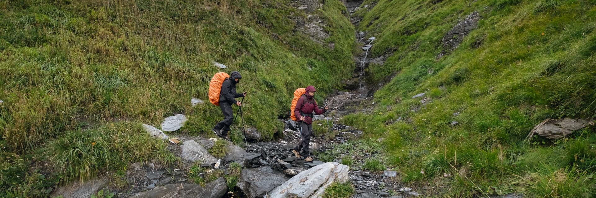 trek sous la pluie