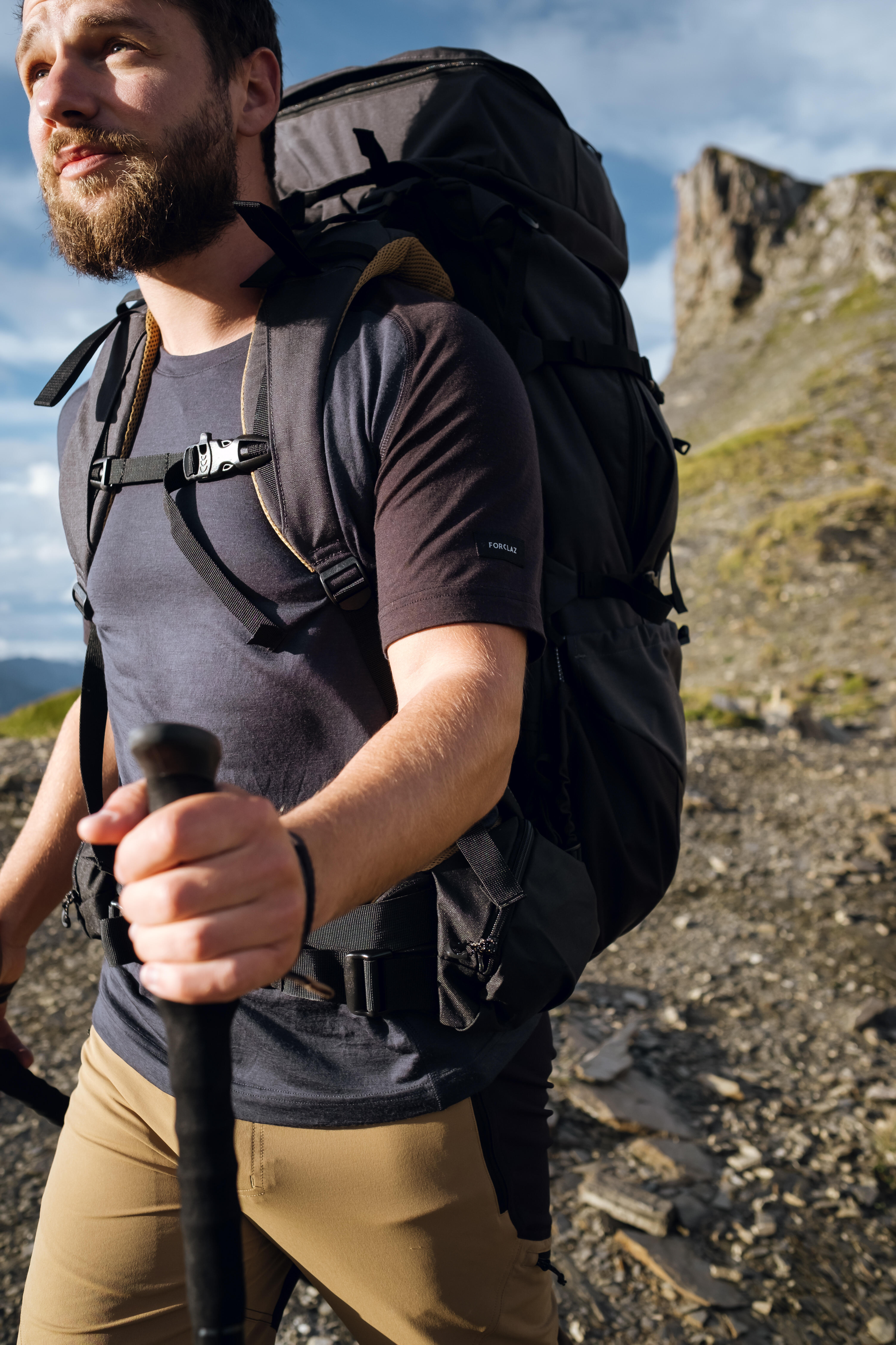 Men’s Merino Wool Hiking T-Shirt - MT 500 - FORCLAZ