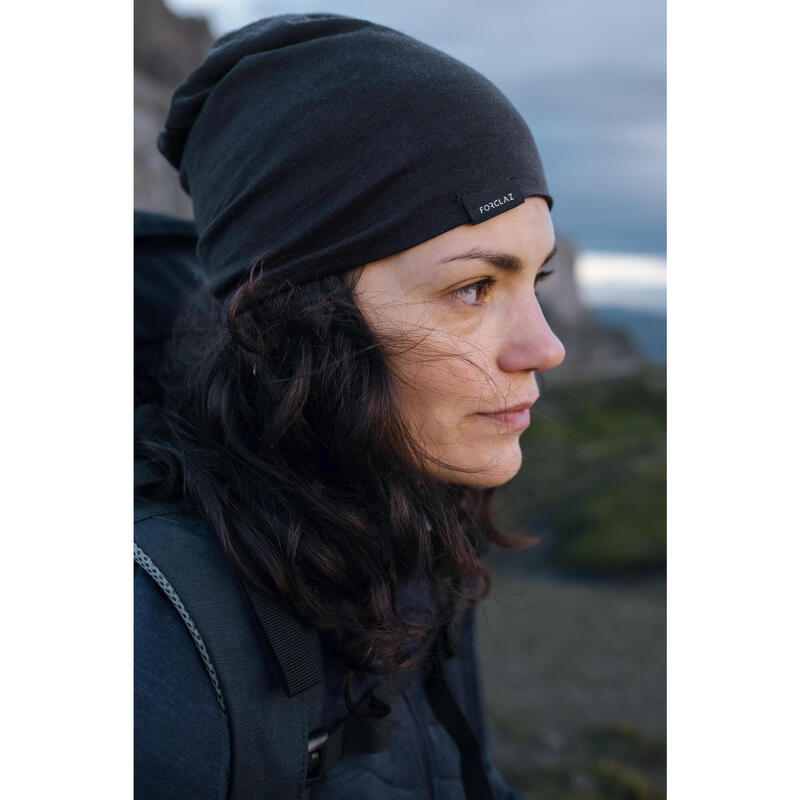 Căciulă cu lână merinos Trekking MT500 Negru Adulți 