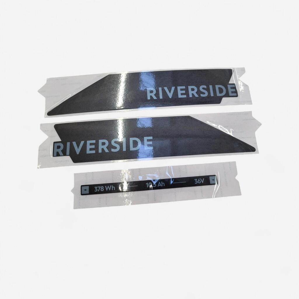 Sticker Aufkleber Akku Riverside 100E blau 