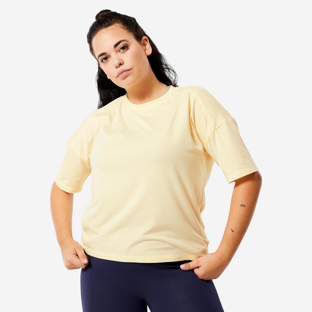 Polera Fitness 520 Mujer Vainilla Holgada