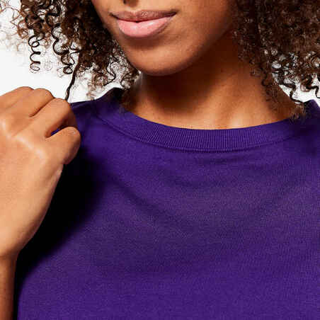 Moteriški trumpi marškinėliai, violetiniai