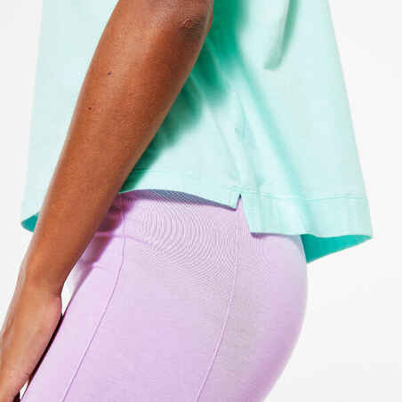 Moteriški laisvi kūno rengybos berankoviai marškinėliai „520“, mėtos spalvos