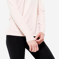T-shirt manches longues Fitness Femme - 500 Rose