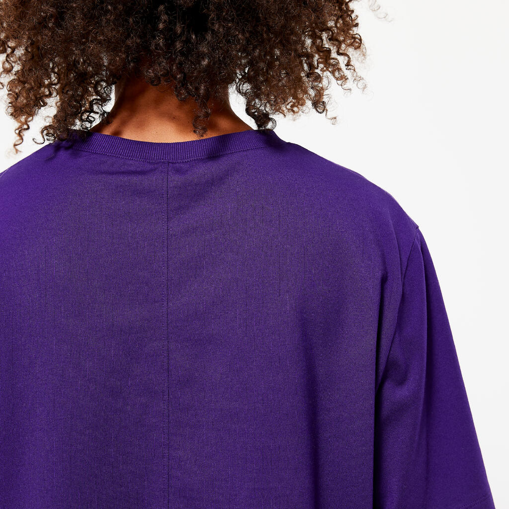 T-shirt crop top femme, bleu lilas