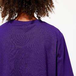 T-shirt crop top femme - violet profond