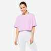 T-shirt crop top femme - parme