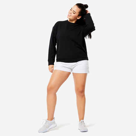 Moteriškas „oversize“ stiliaus džemperis, juodas