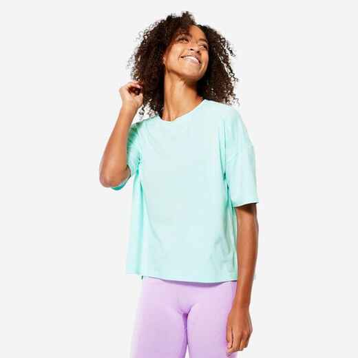 
      T-shirt Loose Fitness Femme - 520 Menthe pastel
  