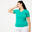 Camiseta Fitness 500 Mujer Verde Caribe Cuello Pico