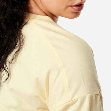 Women's Loose-Fit Fitness T-Shirt 520 - Vanilla