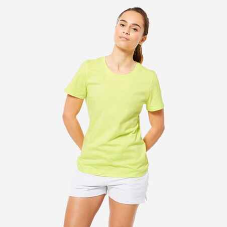 Women's Fitness T-Shirt 500 Essentials - Tropical Lemon