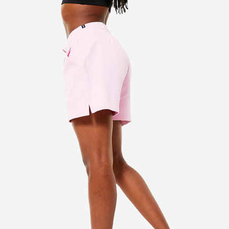 Women's Cotton Fitness Shorts 520 with Pocket - Pale Pink