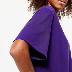 T-shirt crop top femme - violet profond