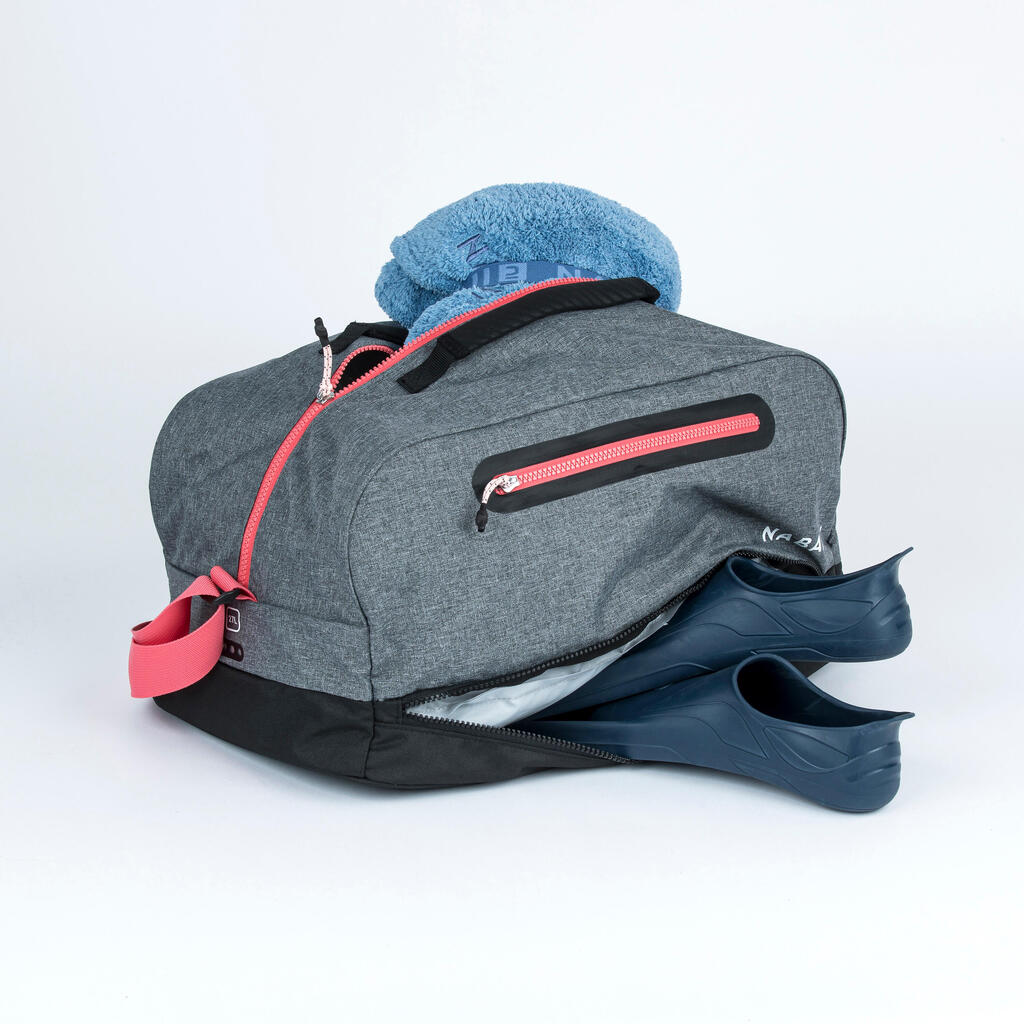 Maleta de natación de 27 litros tipo bolso Nabaiji Swim bag 500 gris