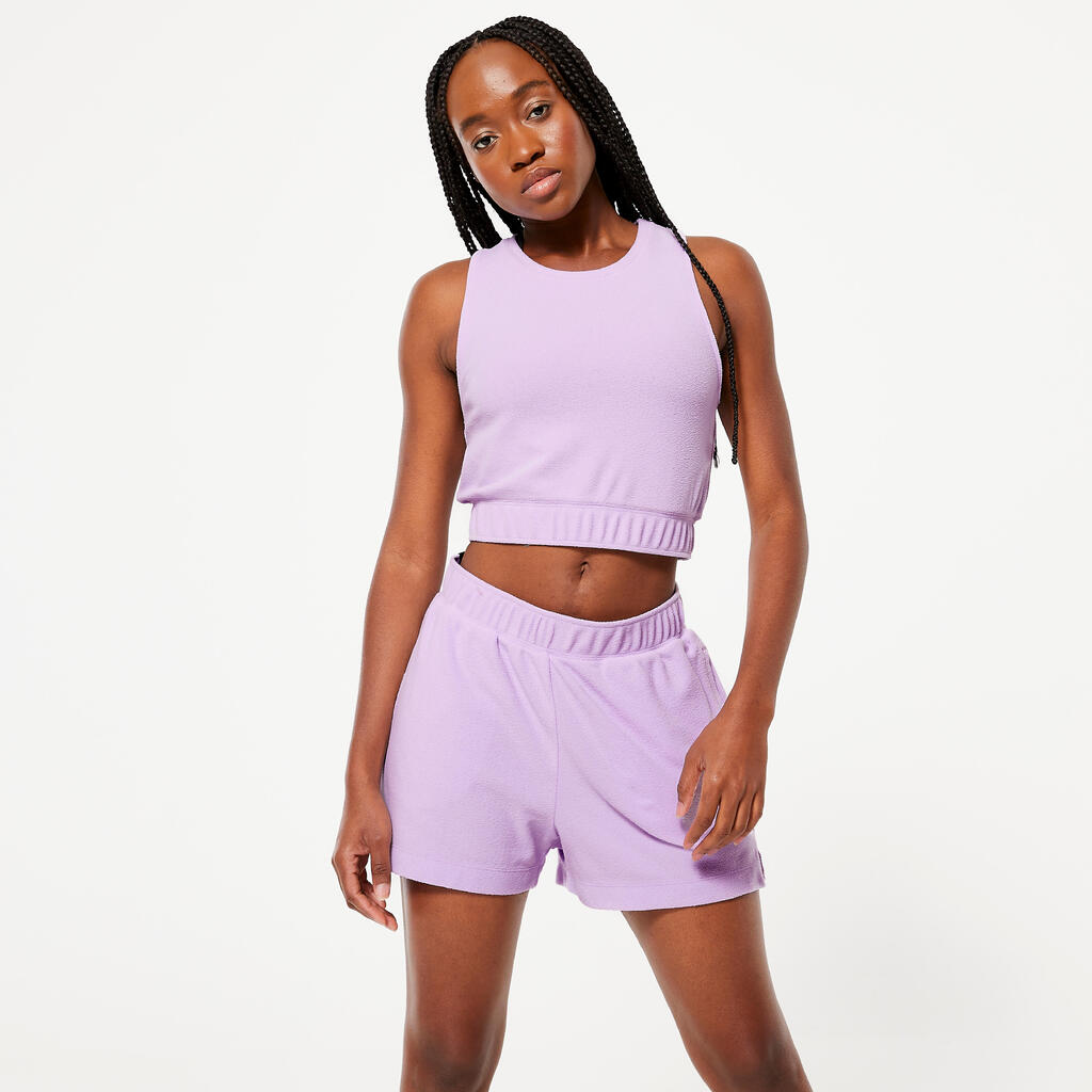 Women's Terry Towelling Tank Top - Mauve