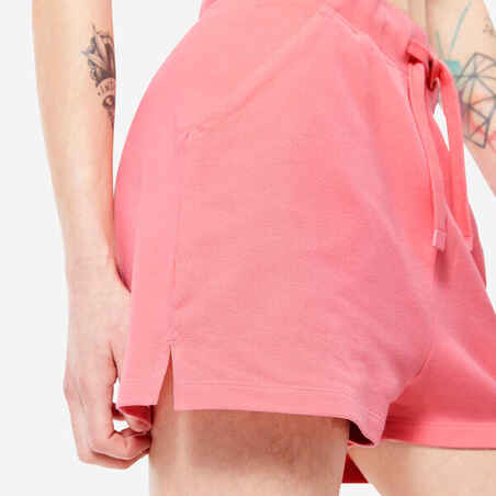Women's Cotton Fitness Shorts with Pocket 520 - Pink Lychee