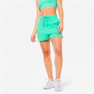 Women's Fitness Cotton Shorts 520 with Pocket - Mint Green