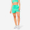 Women's Fitness Cotton Shorts 520 with Pocket - Mint Green
