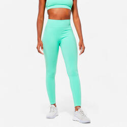 Legging de fitness taille haute femme, vert écumé