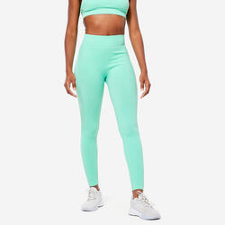 Leggings Caneladas de Fitness Mulher 520 Verde Menta