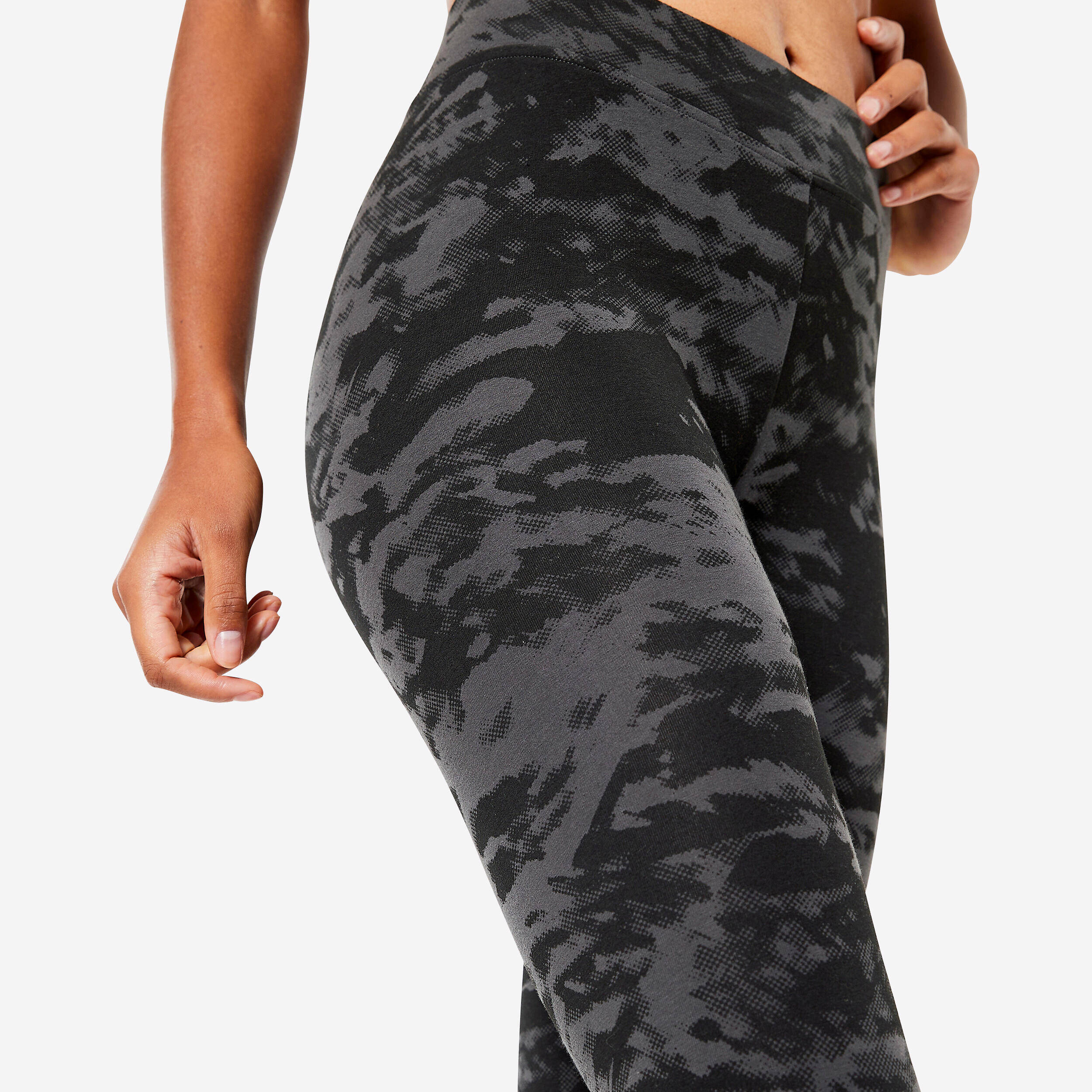 Women's Cotton Fitness Leggings - Black -  5