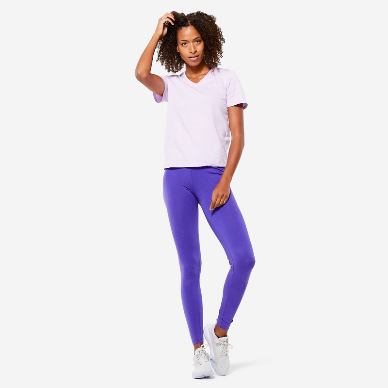 Legging slim Fitness Femme Fit 500 violet pour les clubs et collectivites Decathlon Pro