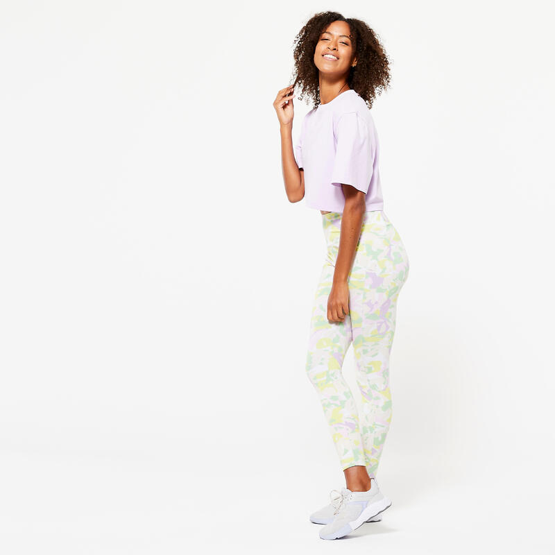 Mallas Leggings Fitness 520 Mujer Malva Pastel Estampado Moldeadores