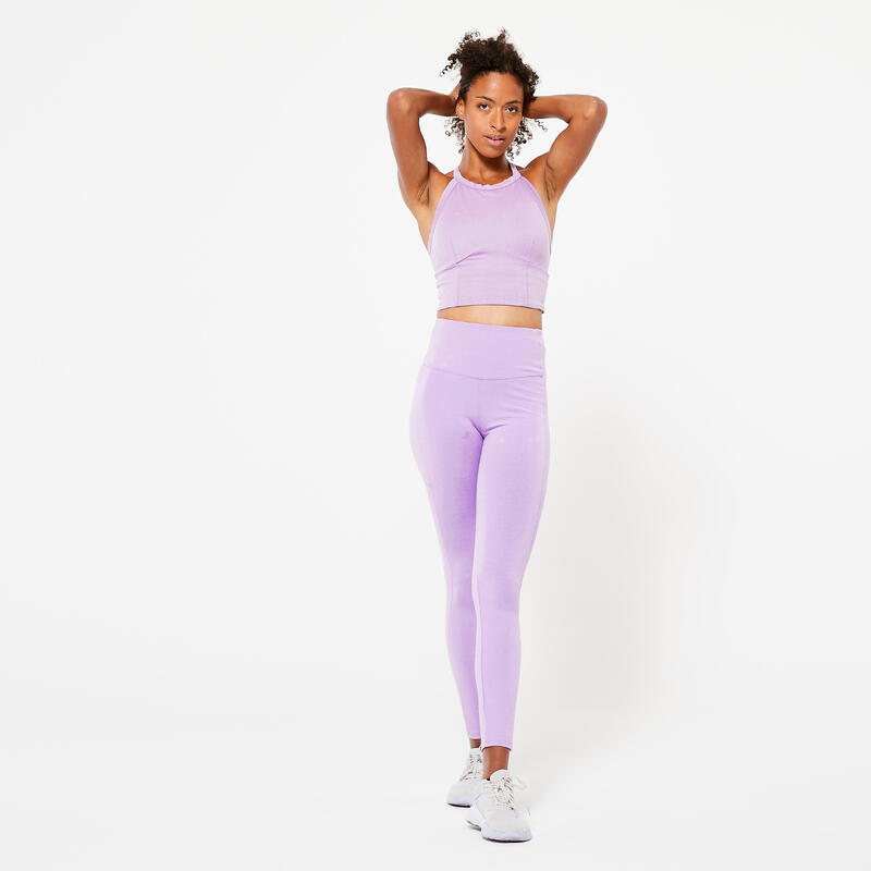 Leggings donna palestra 520 modellanti traspiranti viola