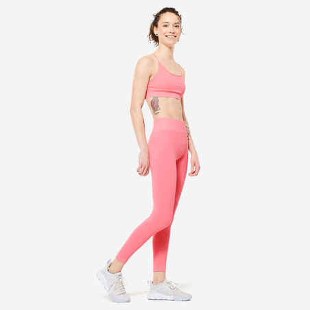 Women's Ribbed Fitness Leggings 520 - Pink Litchi