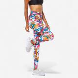 Women's Slim Fitness Leggings Fit+ 500 - Multicolour Print