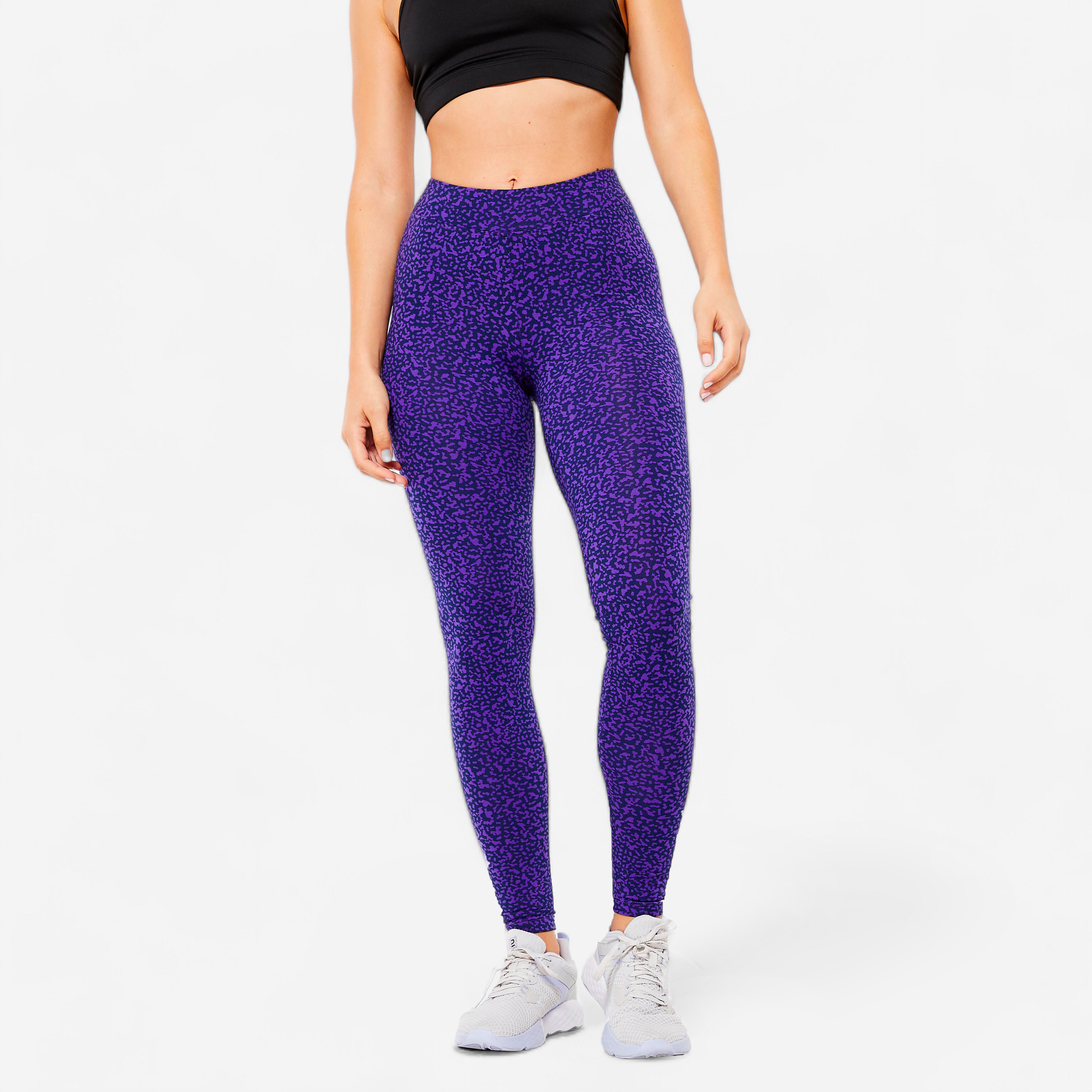 Domyos - Legging Slim Fitness Femme Fit+ - 500 Imprimé Bleu - Legging - Panoplies Training Adultes - - 40m - Decathlon