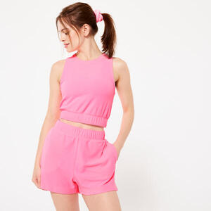 Camiseta Sin Mangas Mujer Rosa Fluorescente Punto Rizo