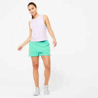 Women's Fitness Cotton Shorts 520 with Pocket - Mint Green