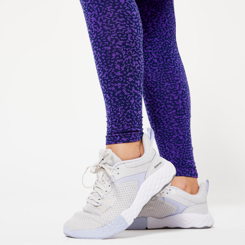 Legging de fitness en coton femme, bleu