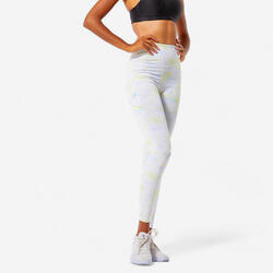 Legging Fitness Femme galbant - 520 Imprimé Mauve pastel