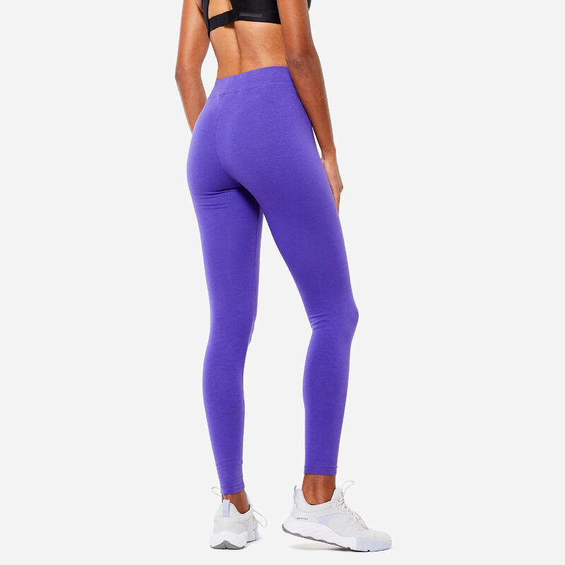 Colanți Slim Fit+ 500 Fitness Mov Damă