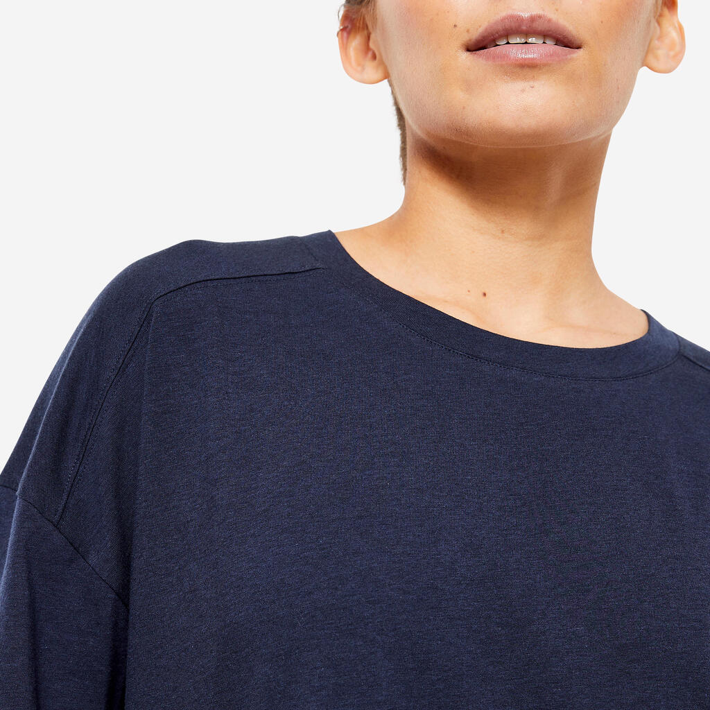 T-shirt Loose Fitness Femme - 520 Bleu marine