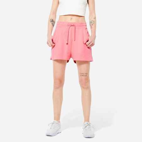 Women's Cotton Fitness Shorts with Pocket 520 - Pink Lychee