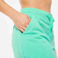 Women's Fitness Cotton Shorts 520 with Pocket - Mint Green