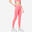 Legging Fitness Femme - 520 Côtelé Rose litchi