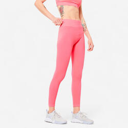 Legging de fitness taille haute femme, rose