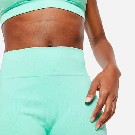 Women's Ribbed Fitness Leggings 520 - Fresh Mint Green