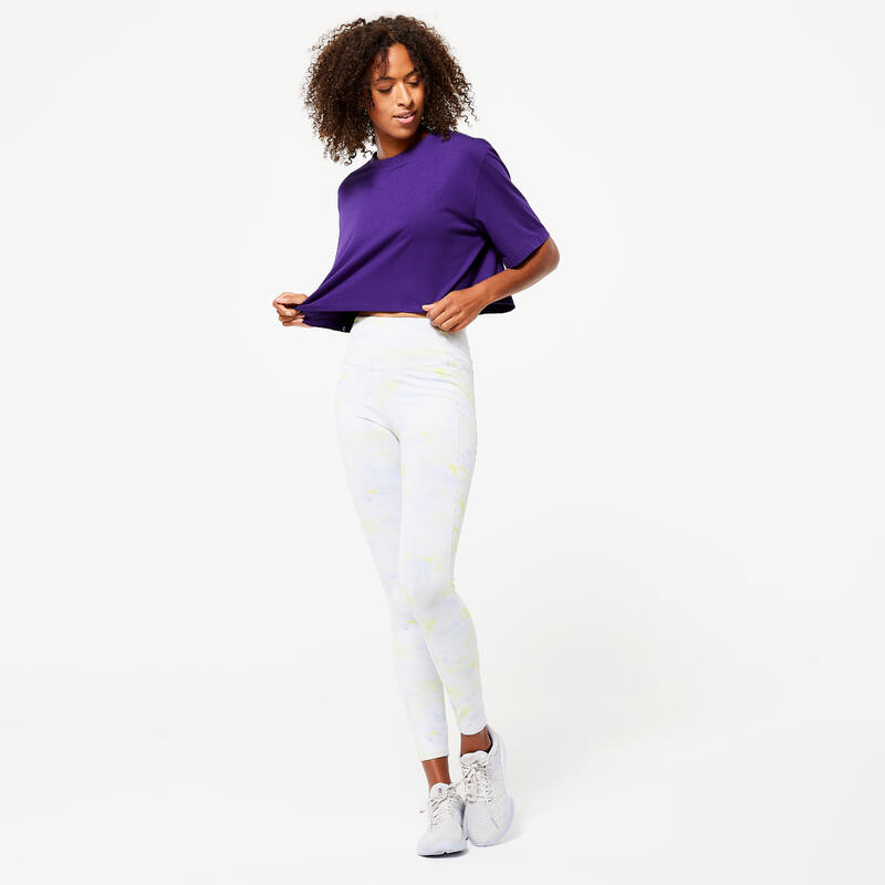 T-shirt crop top femme - violet profond