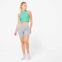 Women's Fitness Ribbed Crop Top 520 - Fresh Green Mint