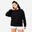 Kadın Siyah Oversize Sweatshirt - Fitness Hafif Antrenman
