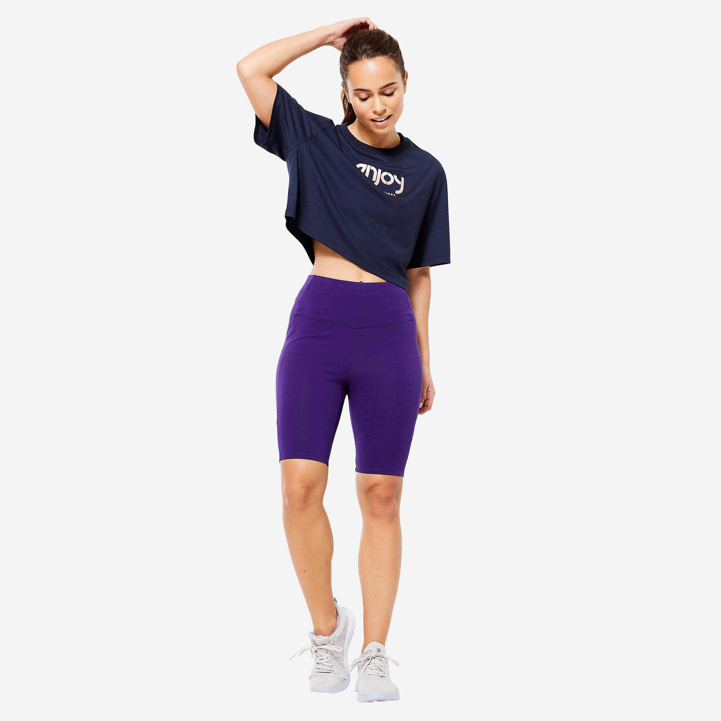 Refurbished Women Cropped T-Shirt Navy Blue - Condition A -  4